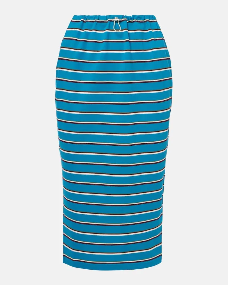 Prada Gonna midi in cotone a righe Multicolore