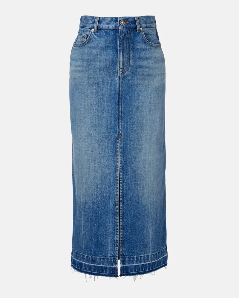 Givenchy Gonna midi di jeans a vita alta Blu