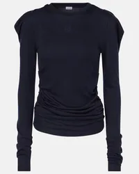 Loewe Top in jersey con ruches Blu