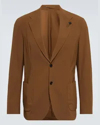 LARDINI Blazer monopetto in gabardine Marrone