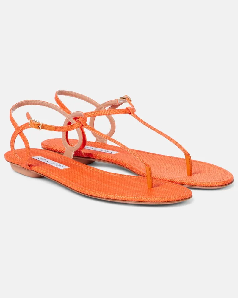 Aquazzura Sandali Almost Bare effetto rafia Arancione