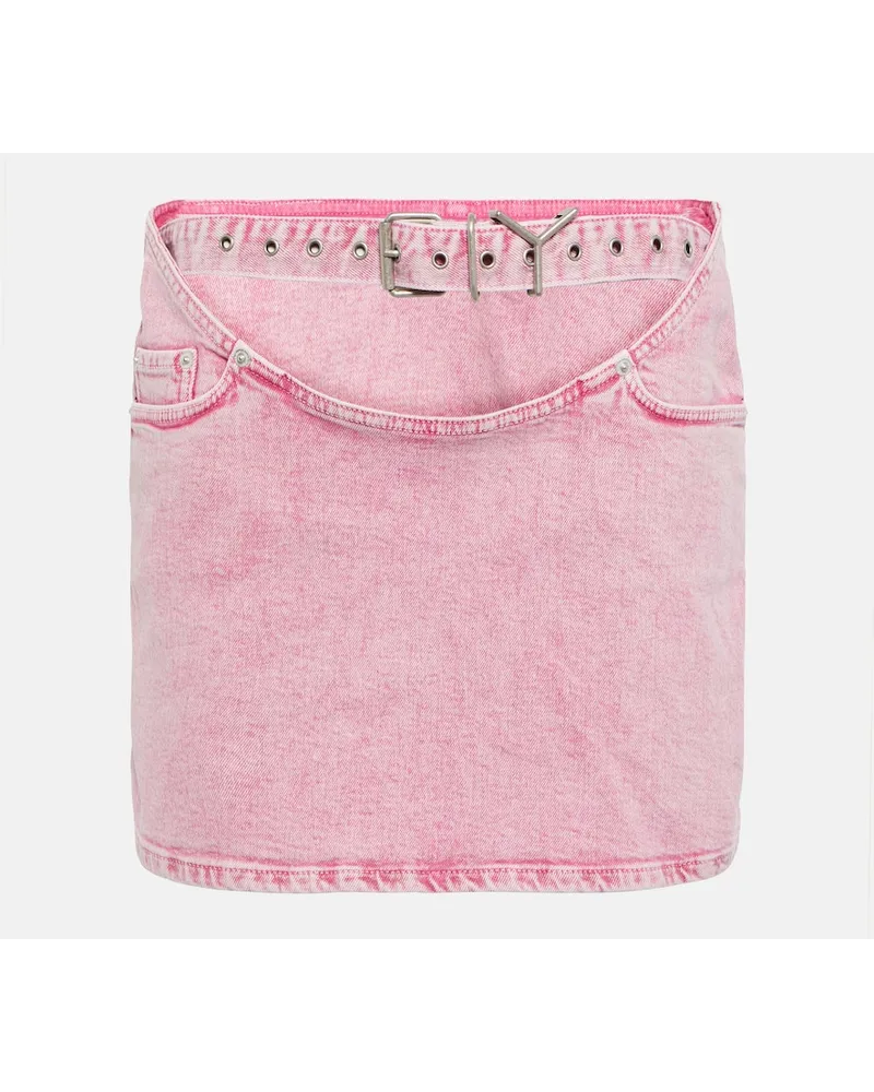 Y/PROJECT Minigonna di jeans con cintura Rosa