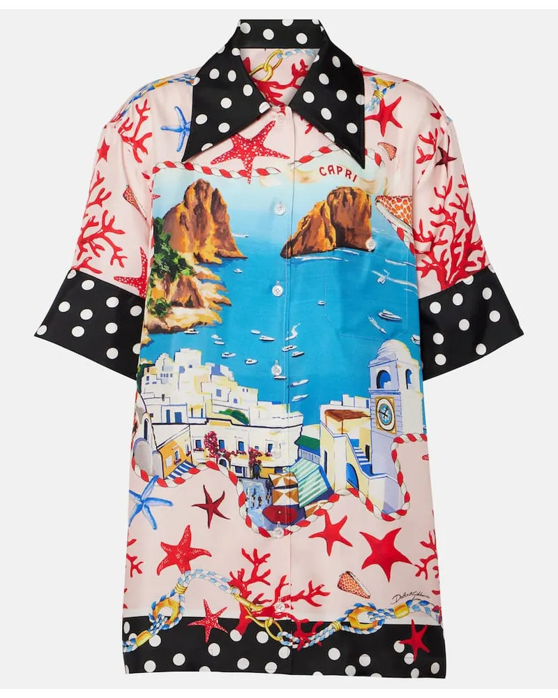 Dolce & Gabbana Camicia Capri in seta con stampa Multicolore
