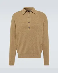 Loro Piana Polo in cashmere a coste Beige