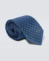 Gucci Cravatta in jacquard di seta GG Blu