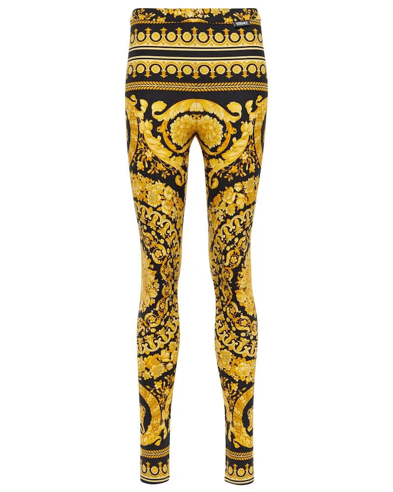 Versace Leggings Barocco a vita media Multicolore