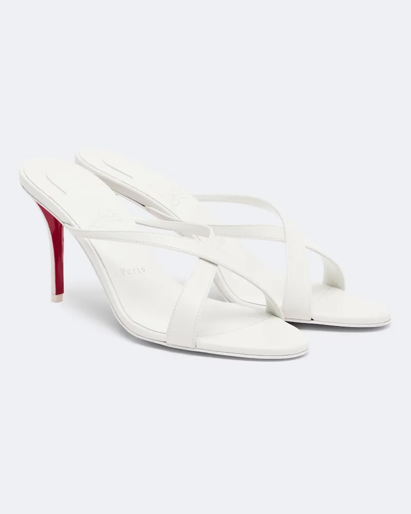 Christian Louboutin Sandali Mulazee Cross in pelle Bianco
