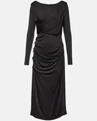 Dries van Noten Abito midi in jersey Nero