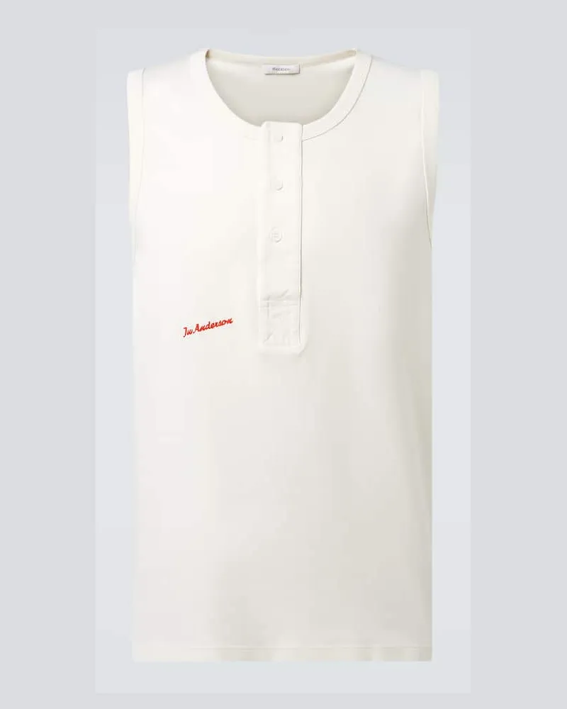 J.W.Anderson Tank top in jersey di cotone con logo Bianco