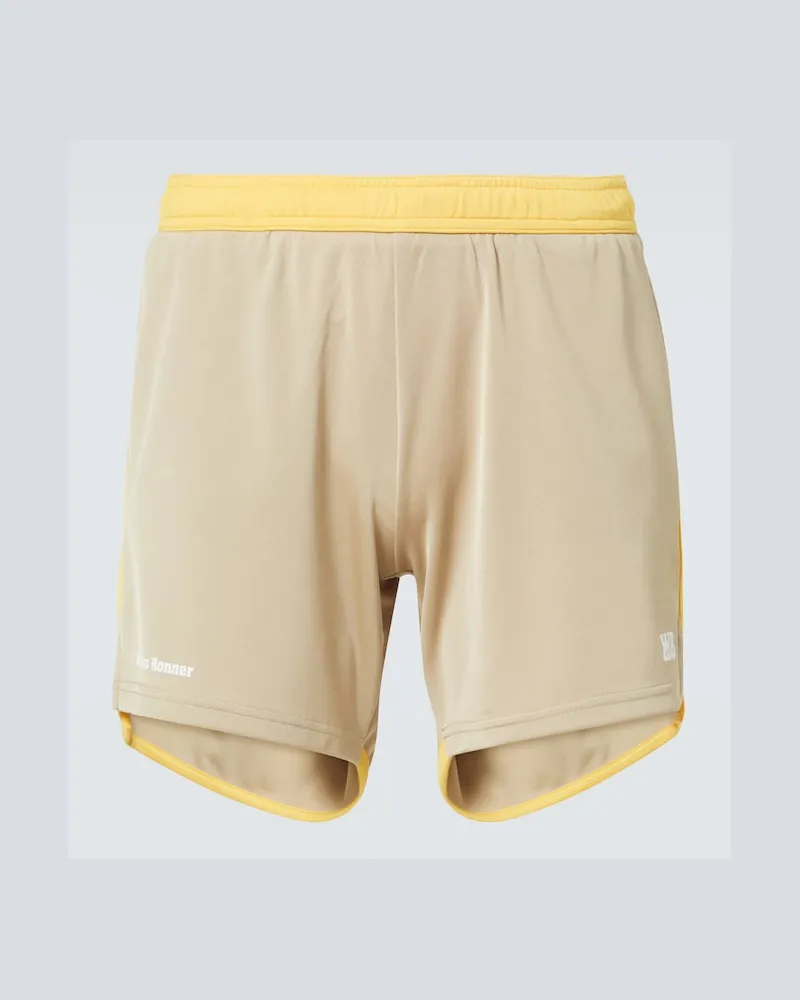 Wales Bonner Shorts color-block con logo Beige