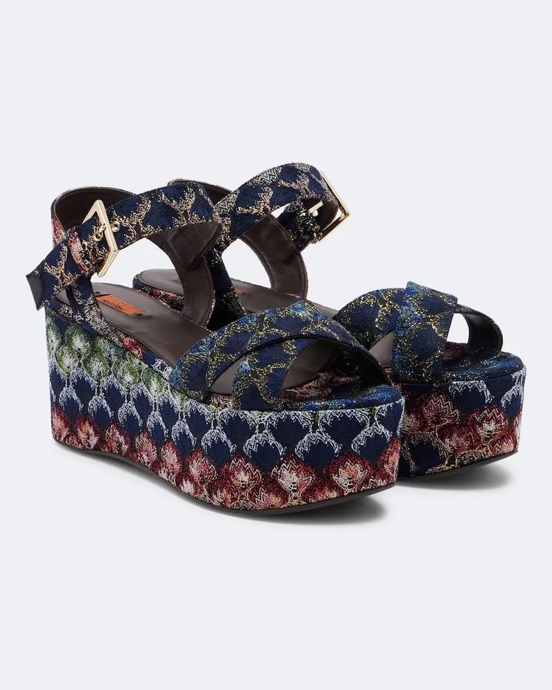 Missoni Sandali con plateau Julia in lamé Blu