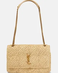 Saint Laurent Borsa a spalla Jamie Medium in rafia Beige