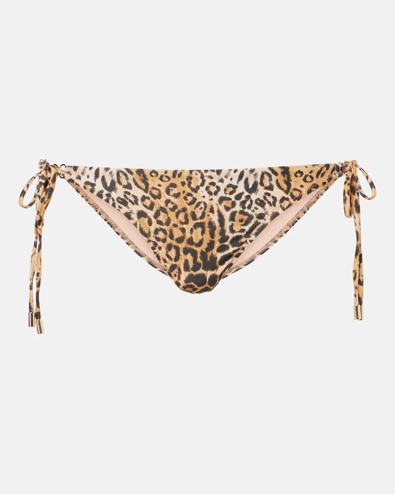 Melissa Odabash Slip bikini Costa con stampa leopardata Marrone