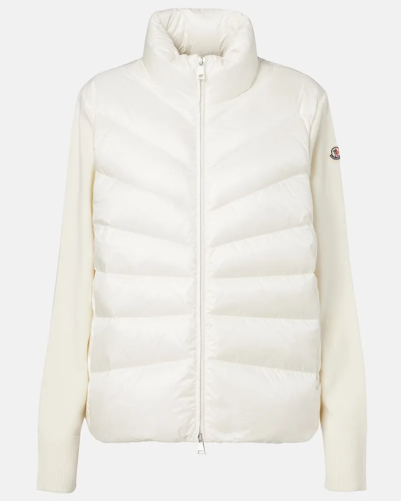 Moncler Cardigan Tricot in lana vergine Bianco