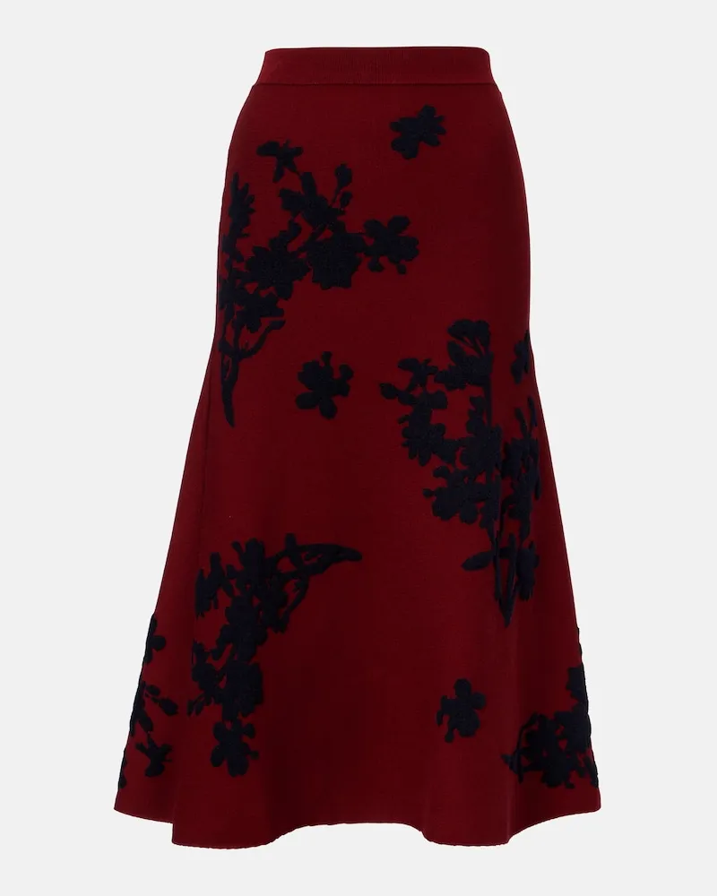 Erdem Gonna midi in jacquard Borgogna