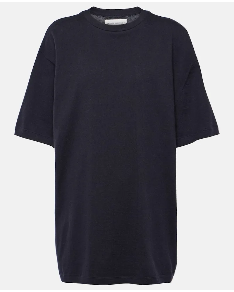 extreme cashmere T-shirt Rik in cashmere e cotone Blu