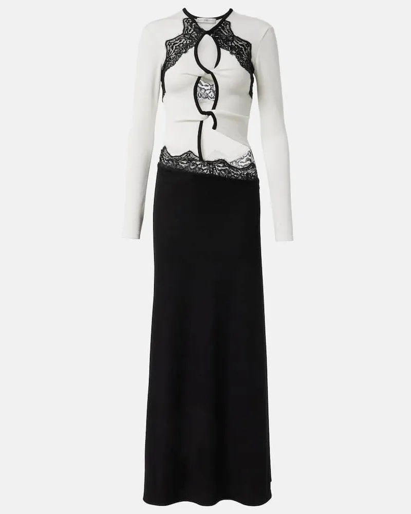 Christopher Esber Abito lungo con pizzo e cut-out Bianco