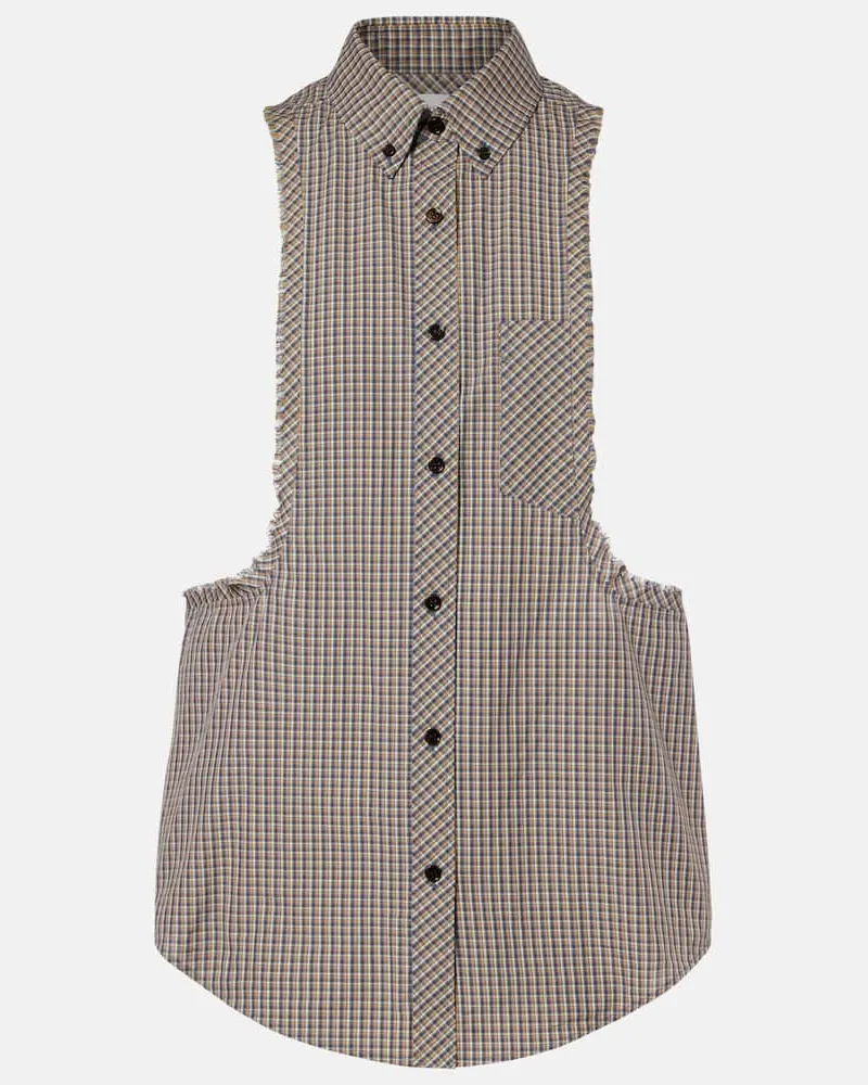 Versace Camicia in cotone a quadri Blu