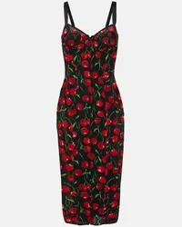 Dolce & Gabbana Abito midi con stampa Nero