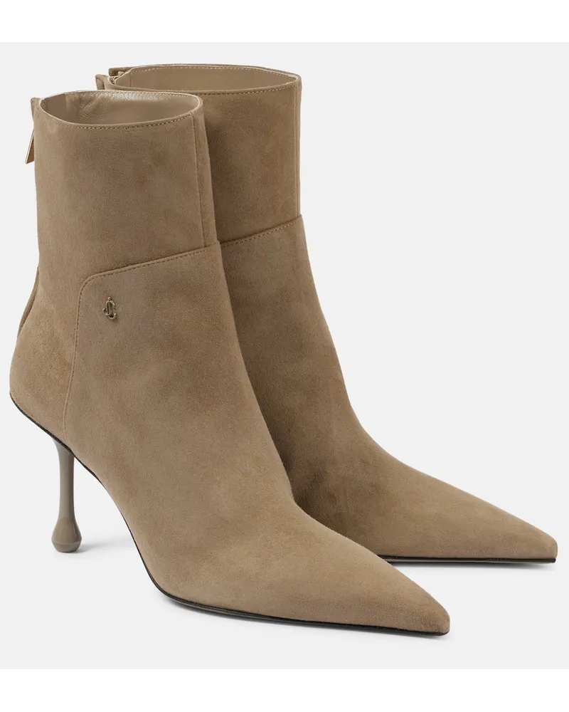 Jimmy Choo Stivaletti Cycas 80 in suede Neutro