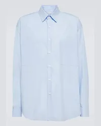 FRANKIE Shop Camicia Gus in popeline di cotone Blu