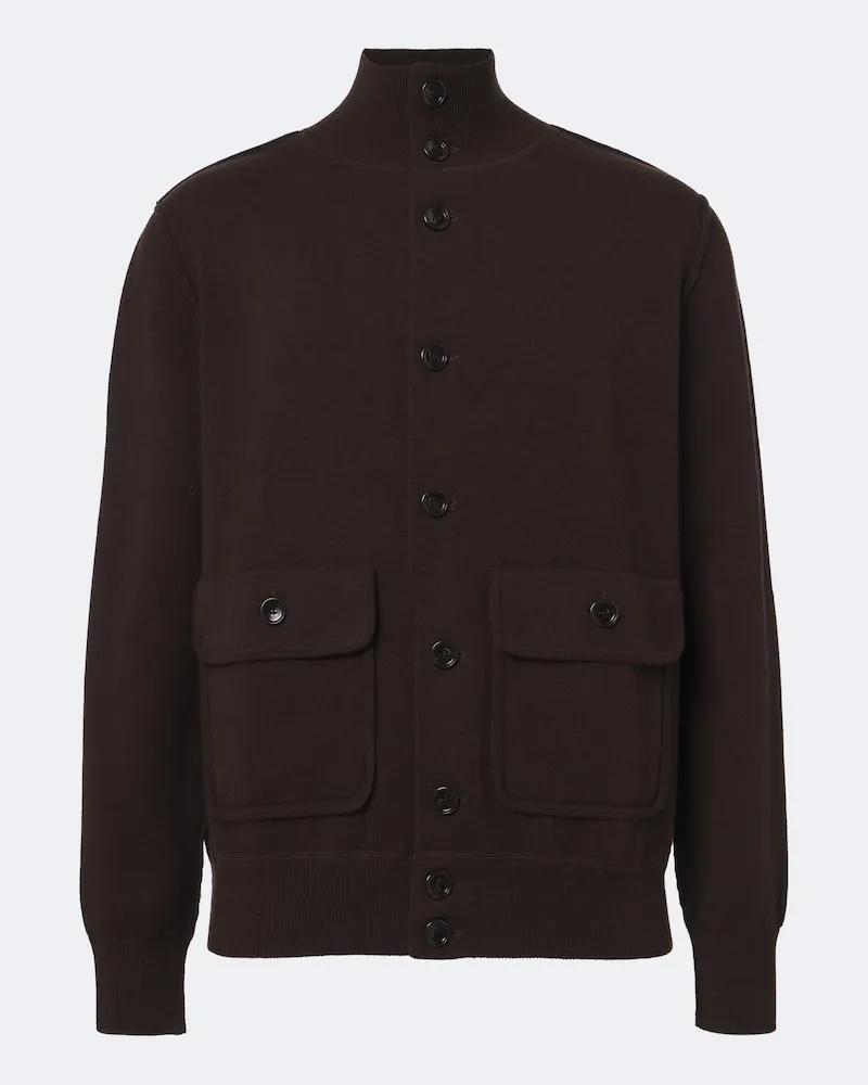 ALLUDE Cardigan in maglia di lana e cashmere Marrone