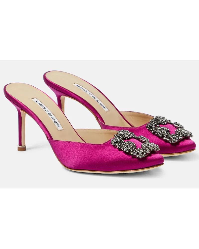 Manolo Blahnik Mules Hangisimu 70 in raso Viola