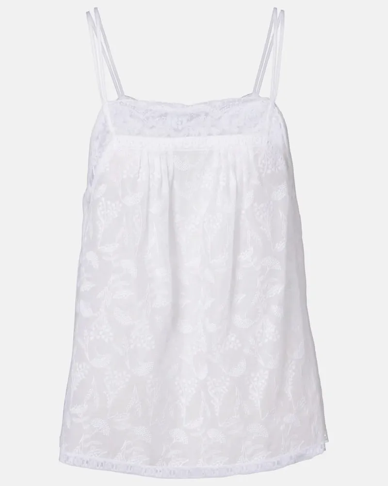 Eres Camisole Amande in voile di misto cotone Bianco
