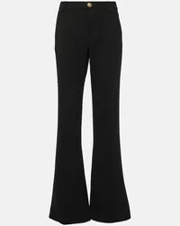 Balmain Pantaloni bootcut in crêpe di lana vergine Nero