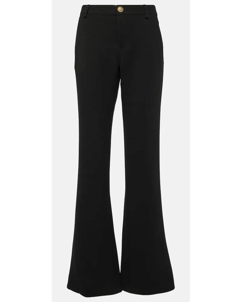 Balmain Pantaloni bootcut in crÃªpe di lana vergine Nero