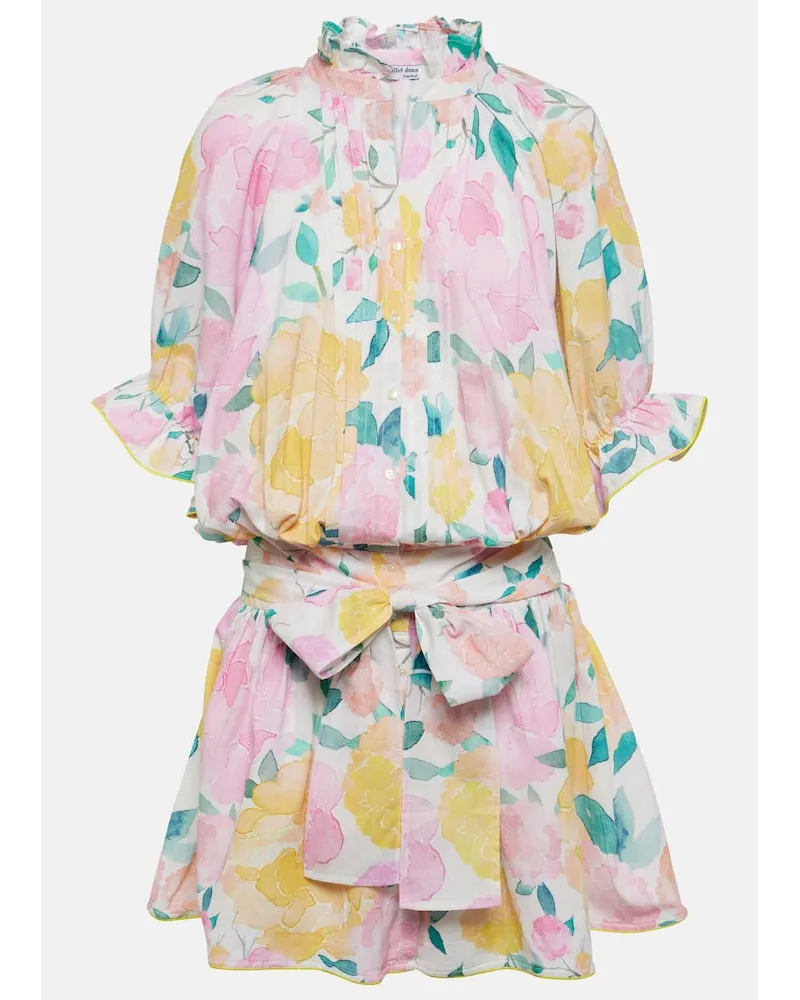 Juliet Dunn Miniabito in cotone e lino con stampa floreale Multicolore