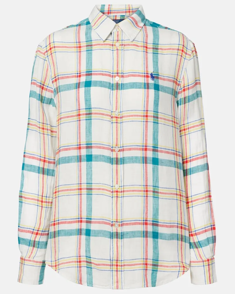 Ralph Lauren Camicia in lino a quadri Bianco