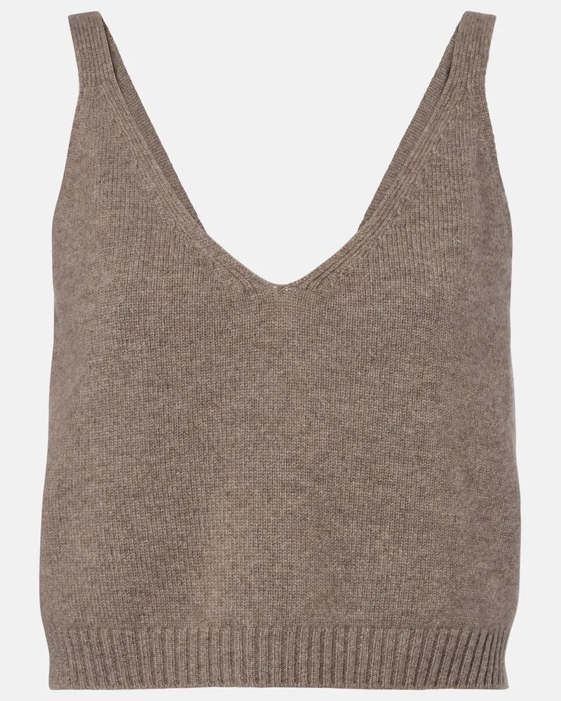 Lisa Yang Top cropped Violia in cashmere Grigio