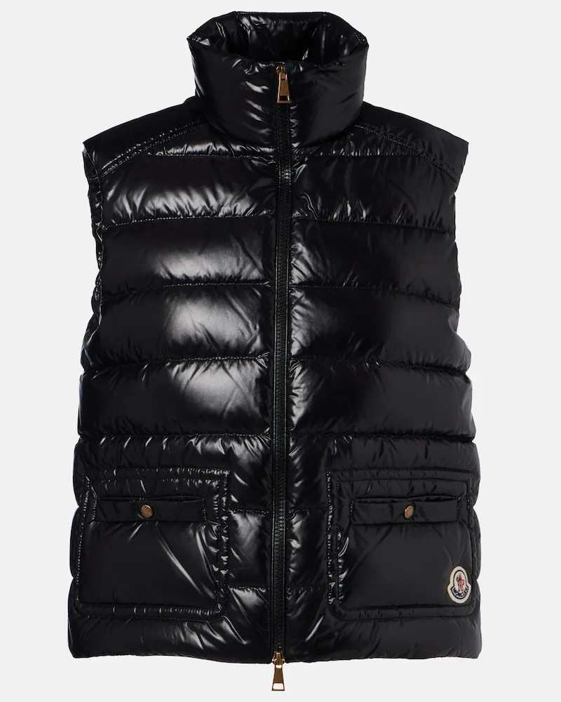 Moncler Gilet Frelon in piuma Nero