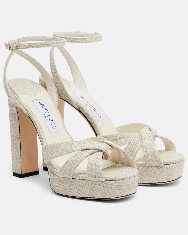 Jimmy Choo Sandali Kove con plateau Beige