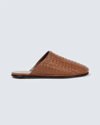 Bottega Veneta Slippers Intrecciato in pelle Marrone