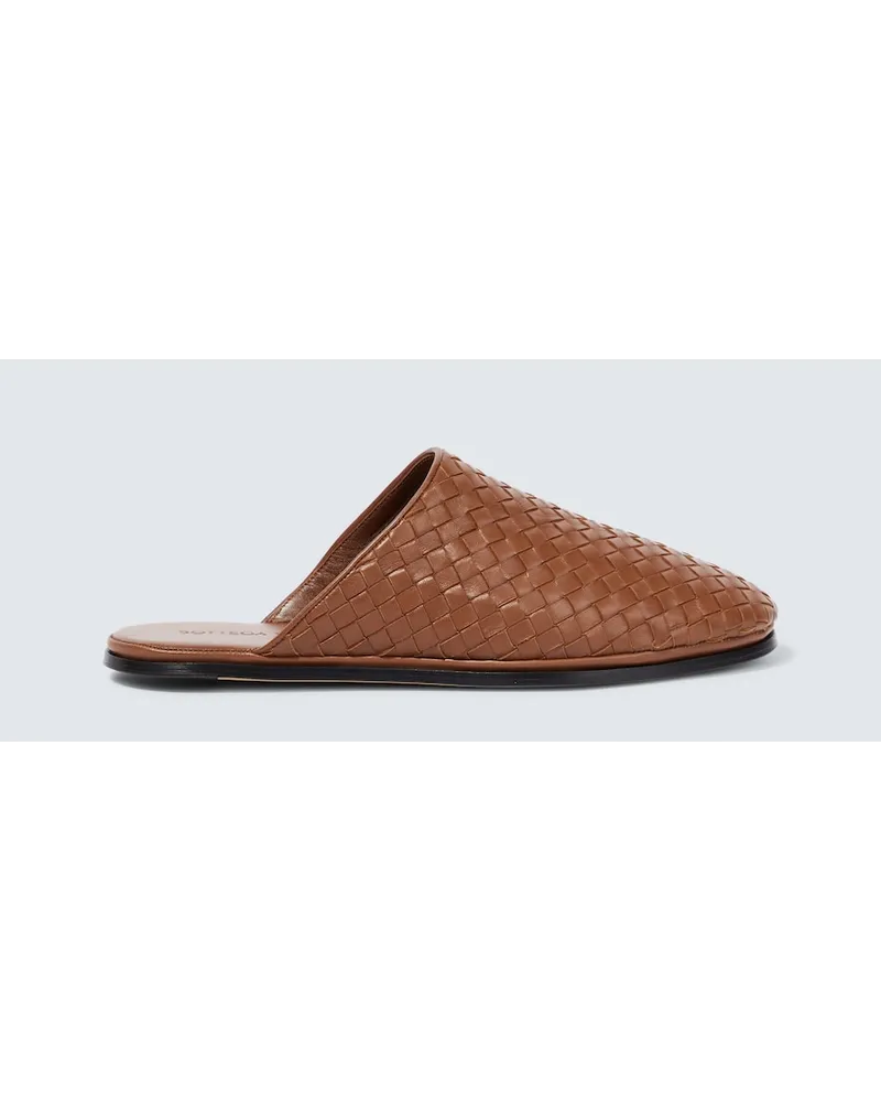Bottega Veneta Slippers Intrecciato in pelle Marrone