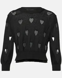 Simone Rocha Pullover Love Heart in lana e seta Nero