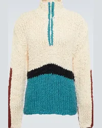 The Elder Statesman Pullover Block N Spiral in bouclé Bianco