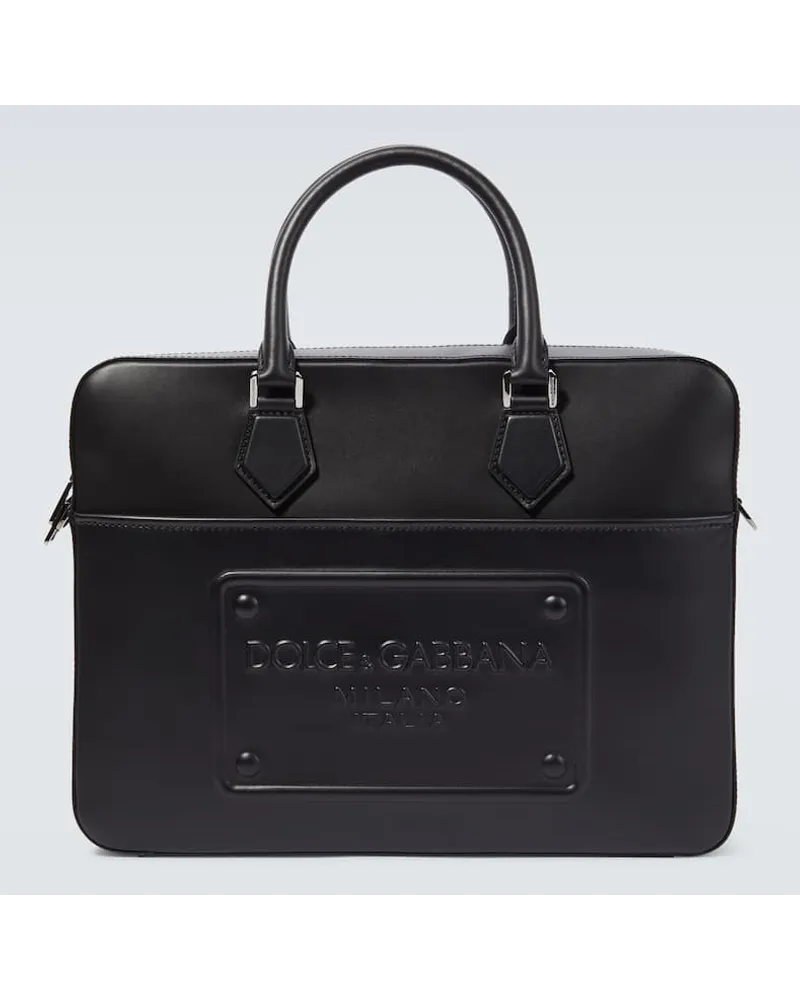 Dolce & Gabbana Ventiquattrore in pelle con logo Nero