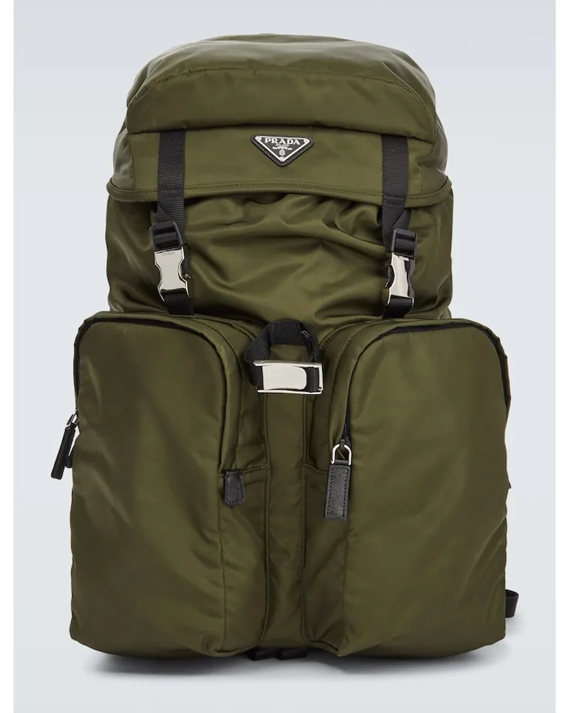 Prada Zaino in Re-Nylon con pelle Nero