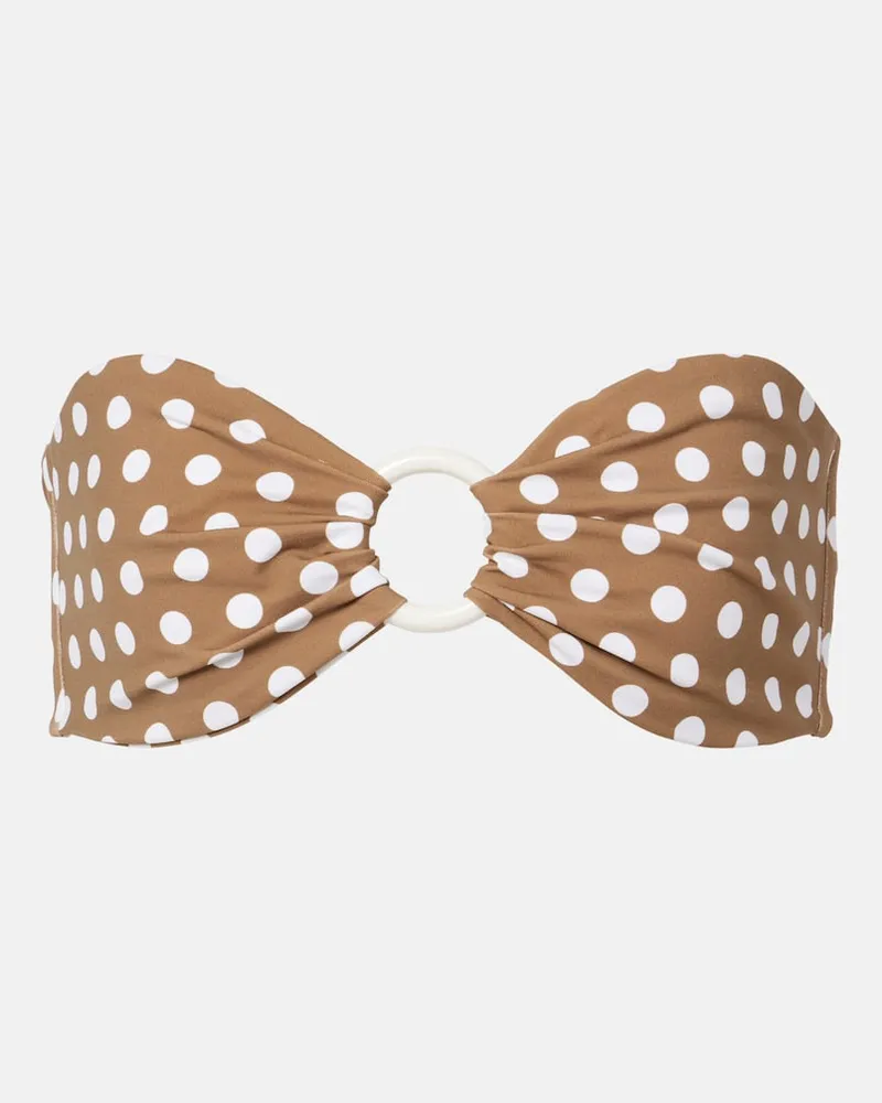 Marysia Top bikini a fascia Coronada con pois Marrone