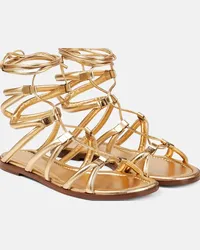 Gianvito Rossi Sandali Vesta in pelle metallizzata Oro