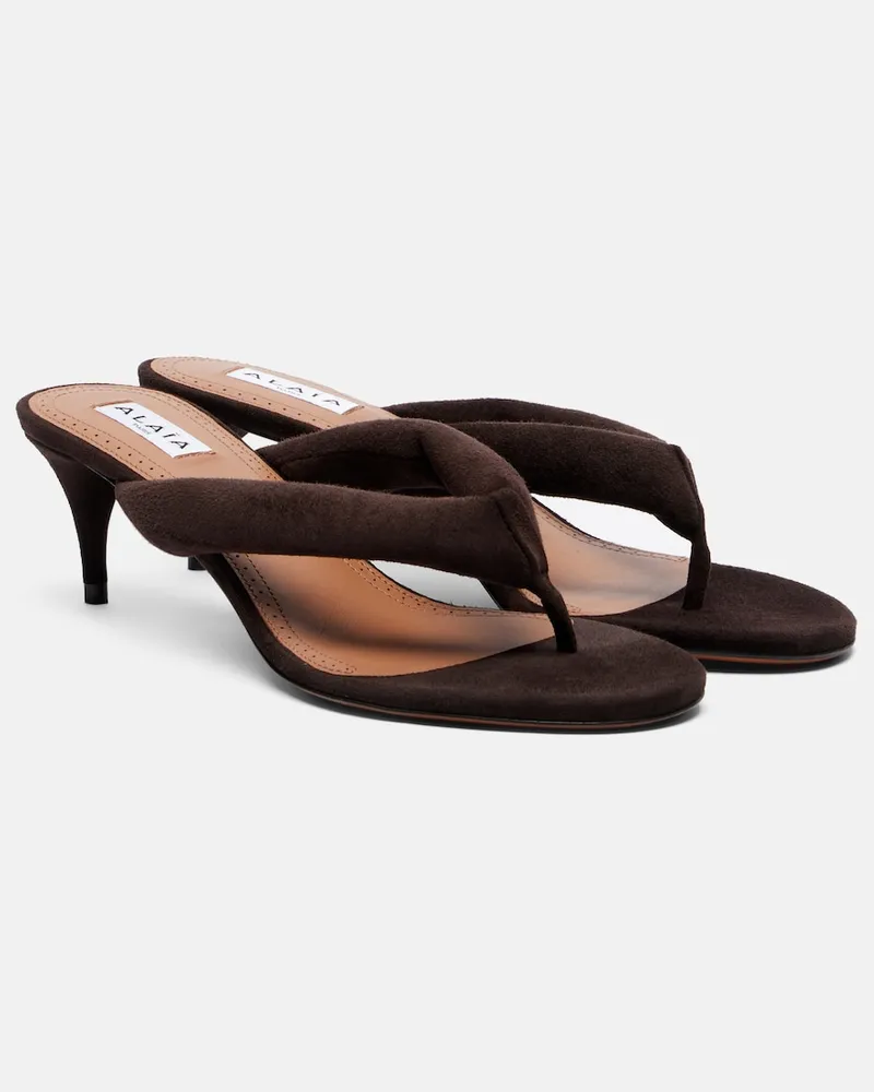 Alaïa Alaïa Sandali infradito in suede Marrone