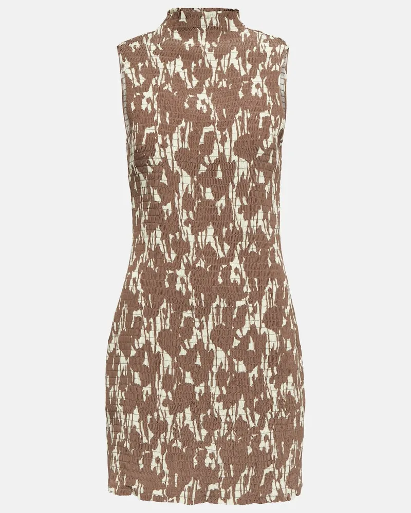 Proenza Schouler White Label - Miniabito in jersey a punto smock Beige