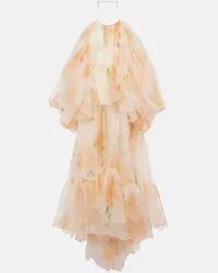 Zimmermann Abito midi Natura in organza di seta Multicolore