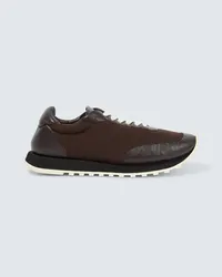 The Row Sneakers Owen Runner in mesh e pelle Marrone