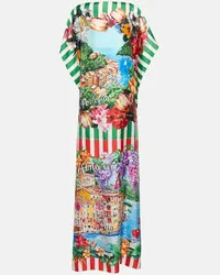 Dolce & Gabbana Caftano Portofino in twill di seta Multicolore