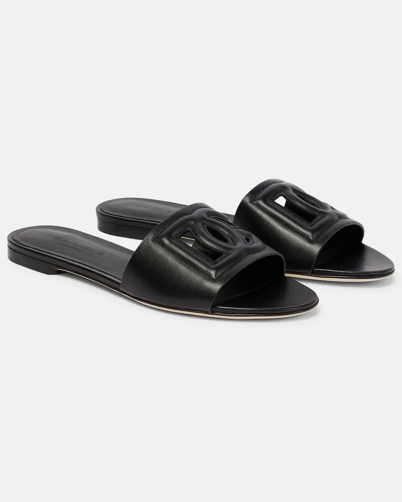 Dolce & Gabbana Sandali in pelle DG Nero