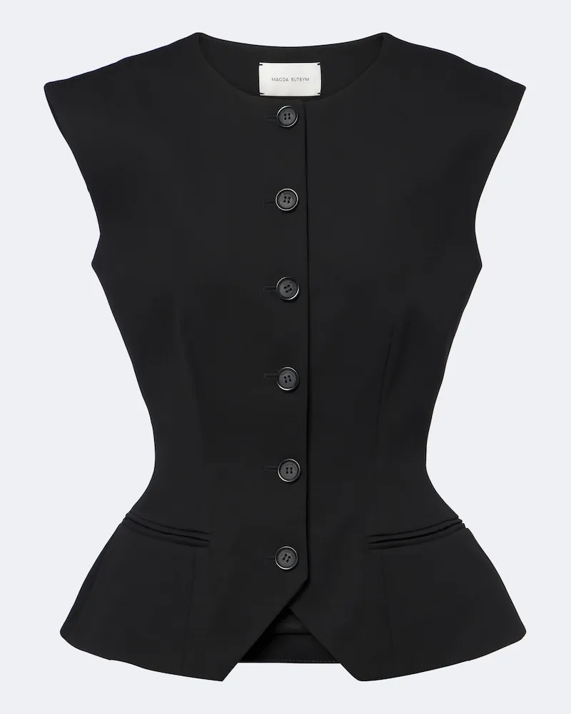 Magda Butrym Gilet in seta e cashmere Nero